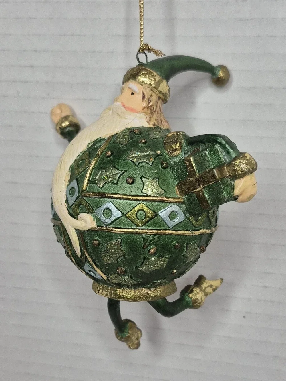 Green Wizard Santa Holiday Ornament Decorative Christmas Hanging